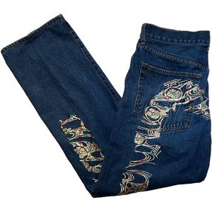 Evisu Rare Find Men’s Pastel Embroidered Back Rear Jeans 34x31 Medium Wash